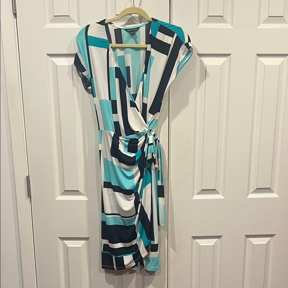 Maggy London Geometric Print Wrap Dress